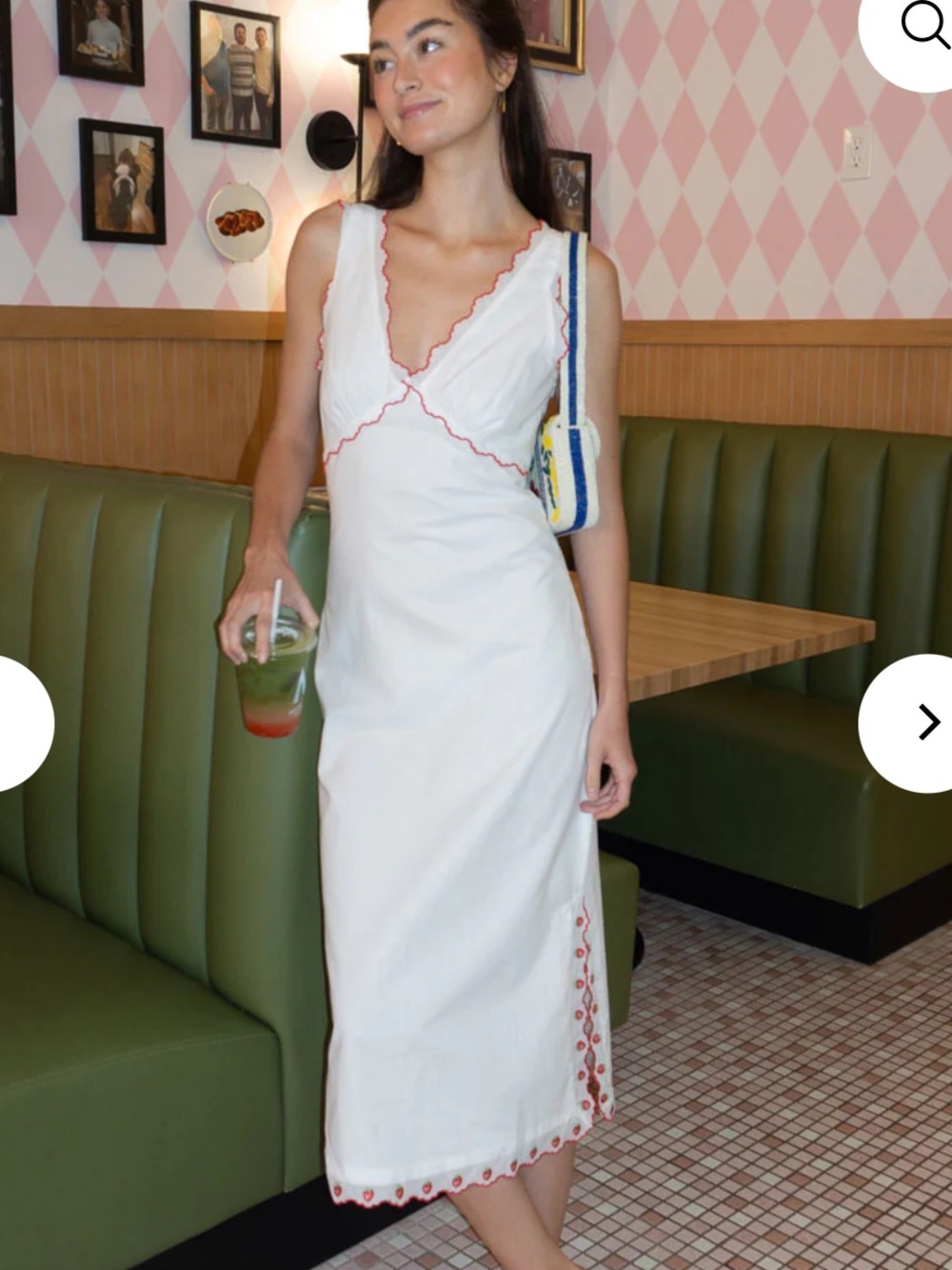 NEW🍓JACQUIETHELABEL Bonnie Embroidered Midi Dress $125 - Picture 6 of 11